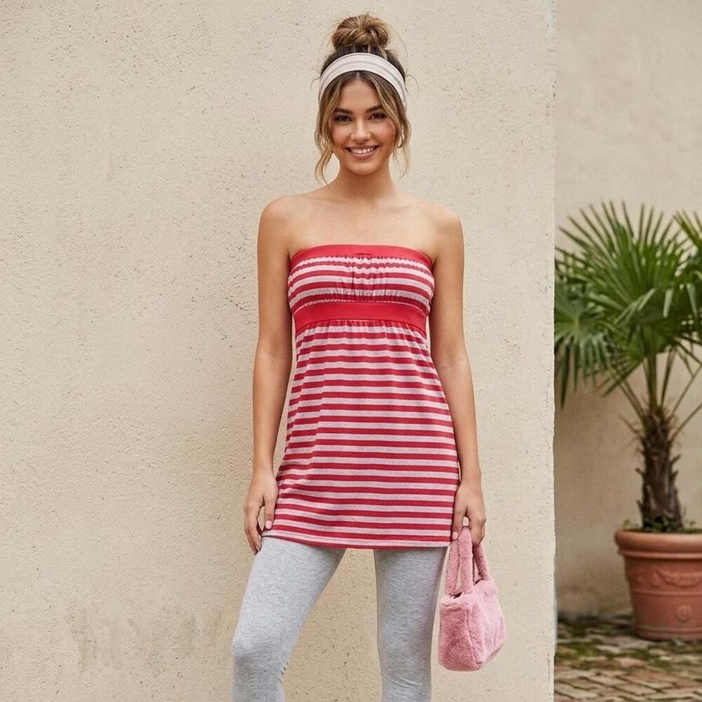Forever-21 Women's Red and Grey Shirt